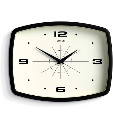 Amazon.com: JONES CLOCKS® Pulsar wall Clock | Square Rounded Retro
